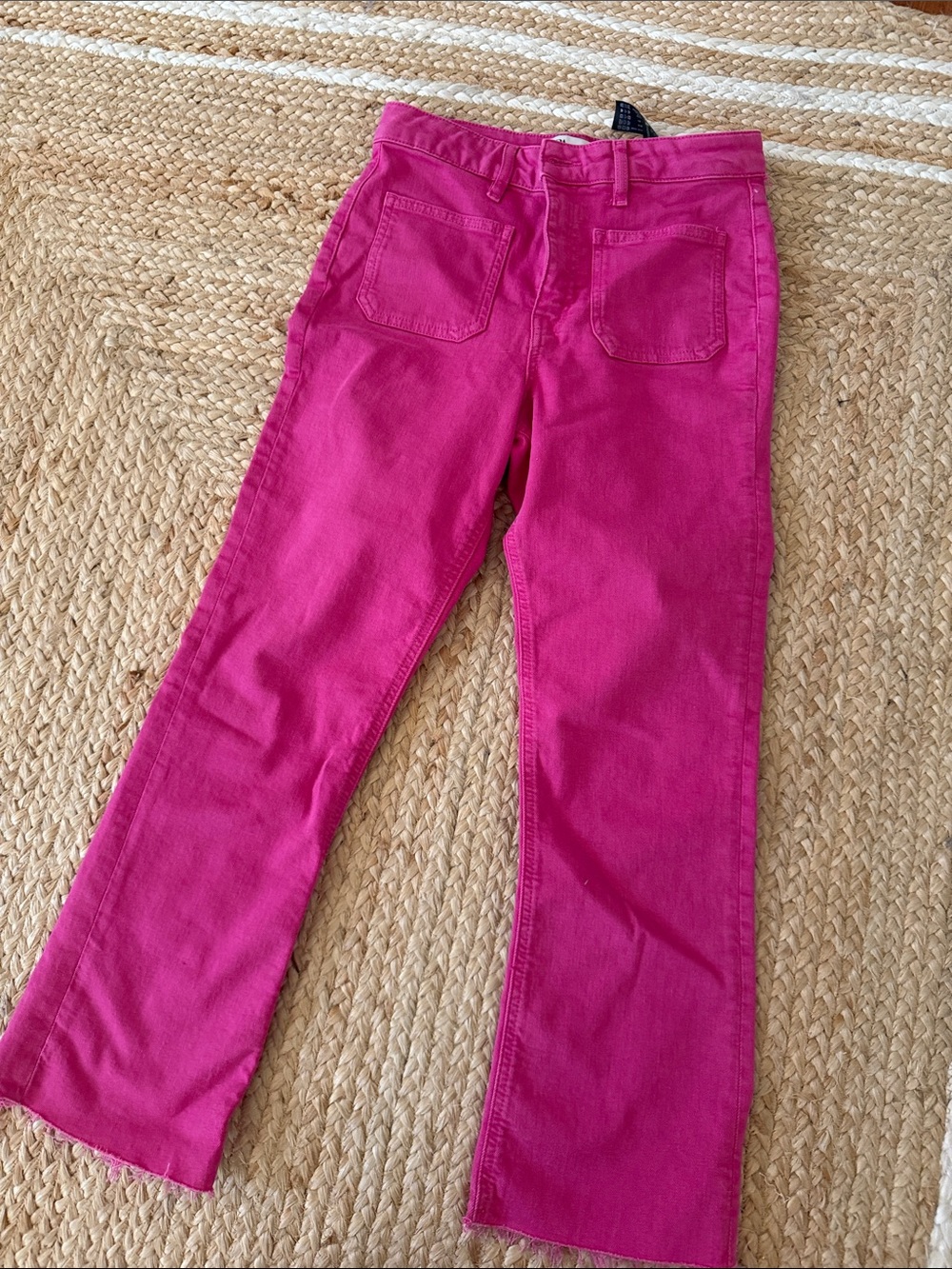 Zara Hot Pink High-Waist Jeans